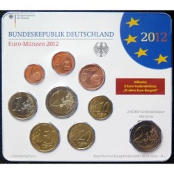 Allemagne - Plaquette BU - 2012 D - 1 cent à 2 euros + 2 euros commémo.