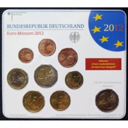 Allemagne - Plaquette BU - 2012 F - 1 cent à 2 euros + 2 euros commémo.