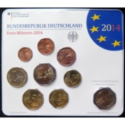 Allemagne - Plaquette BU - 2014 J - 1 cent à 2 euros + 2 euros commémo.