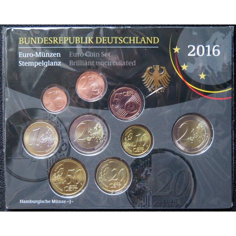 ALLEMAGNE - Plaquette BU - 2016 J - 1 cent à 2 euros + 2 euros commémo. ALLEMAGNE - Plaquette BU - 2016 J - 1 cent à 2 euros + 2 euros commémo.