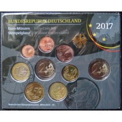 Allemagne - Plaquette BU - 2017 D - 1 cent à 2 euros + 2 euros commémo.