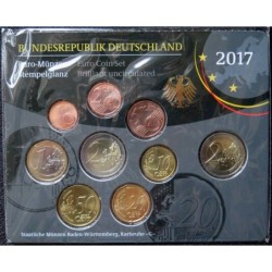 Allemagne - Plaquette BU - 2017 G - 1 cent à 2 euros + 2 euros commémo.