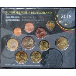 Allemagne - Plaquette BU - 2018 G - 1 cent à 2 euros + 2 euros commémo.