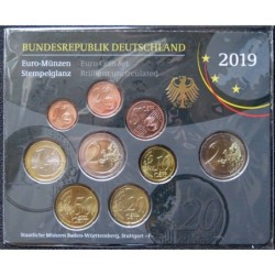Allemagne - Plaquette BU - 2019 F - 1 cent à 2 euros + 2 euros commémo.