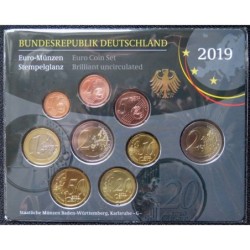 Allemagne - Plaquette BU - 2019 G - 1 cent à 2 euros + 2 euros commémo.