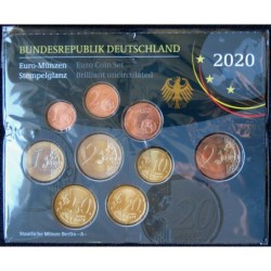 Allemagne - Plaquette BU - 2020 A - 1 cent à 2 euros + 2 euros commémo.
