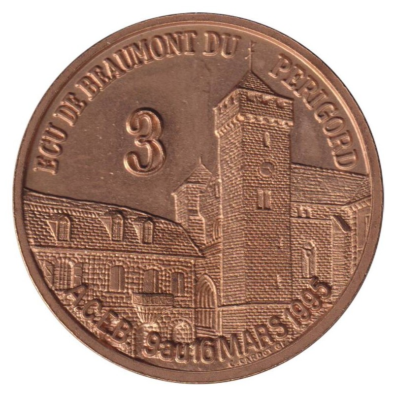 BEAUMONT DU PERIGORD - 3 ecu des villes - 1995 - Etat : SPL BEAUMONT DU PERIGORD - 3 ecu des villes - 1995 - Etat : SPL