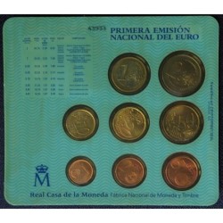 Espagne - Plaquette BU - 2001 - 1 cent à 2 euros