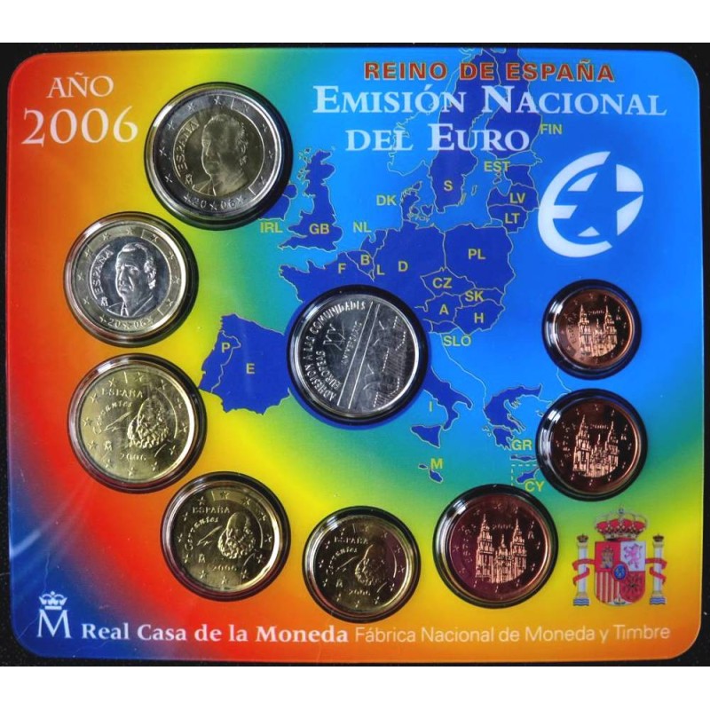 Espagne - Plaquette BU - 2006 - 1 cent à 2 euros + médaille