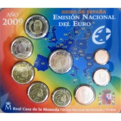 Espagne - Plaquette BU - 2009 - 1 cent à 2 euros + 2 euros commémo.