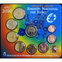 Espagne - Plaquette BU - 2010 - 1 cent à 2 euros + 2 euros commémo.