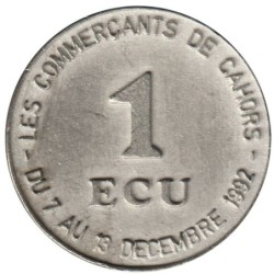 CAHORS - 1 ecu des villes - 1992 - Etat : TTB