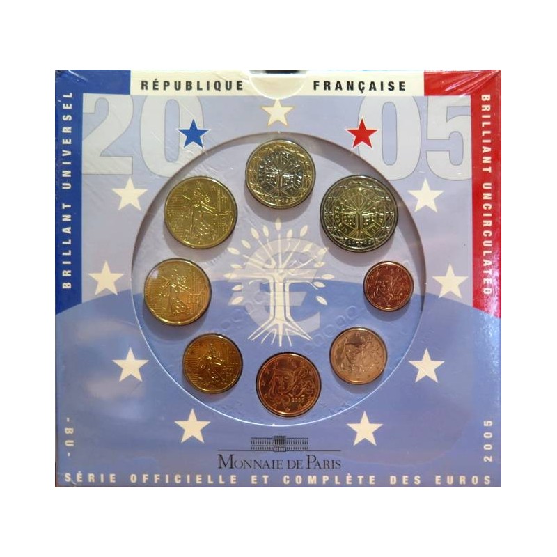 France - Coffret BU - 2005 - 1 cent à 2 euros