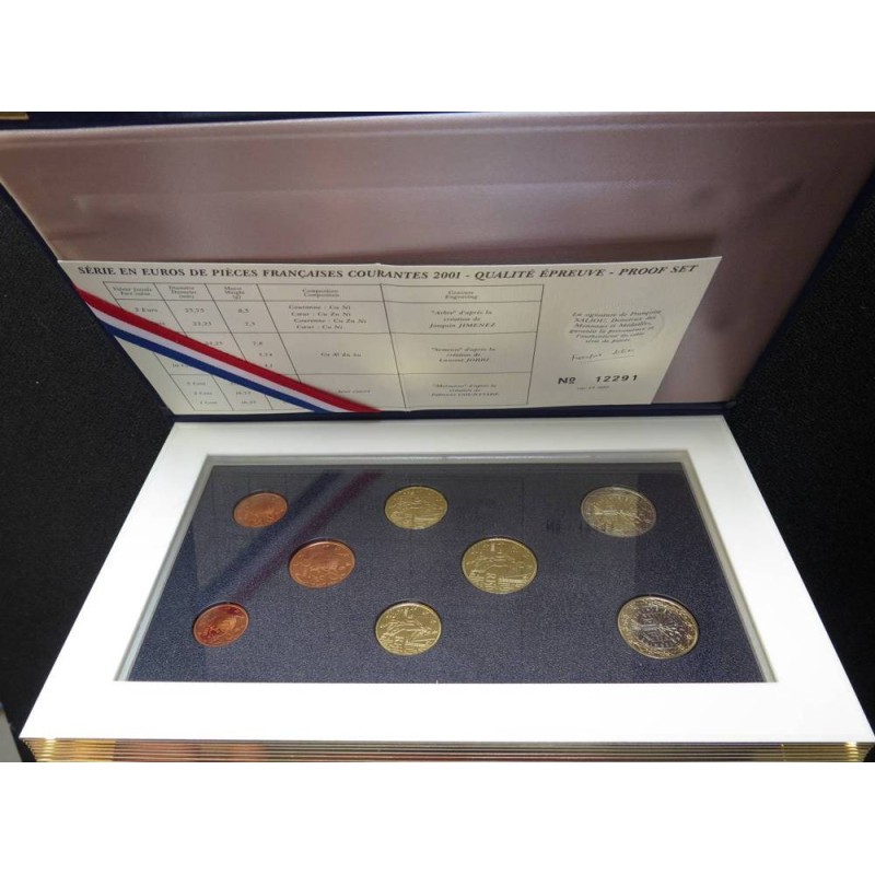 France - Coffret BE - 2001 - 1 cent à 2 euros