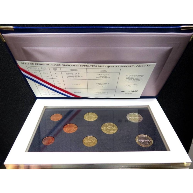 France - Coffret BE - 2002 - 1 cent à 2 euros