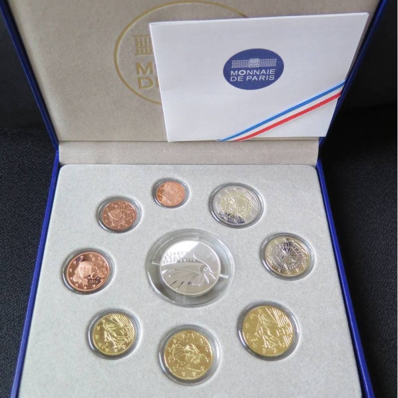 France - Coffret BE - 2014 - 1 cent à 2 euros + 10 euros Coq