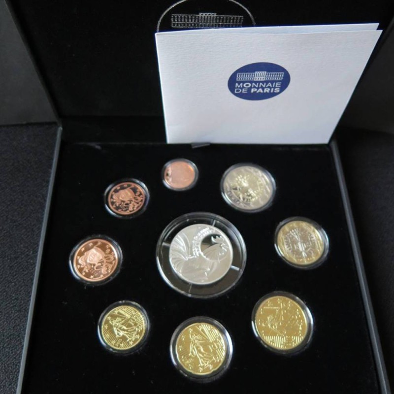 France - Coffret BE - 2015 - 1 cent à 2 euros + 10 euros Coq