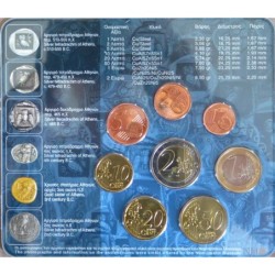 Grèce - Plaquette BU - 2005 - 1 cent à 2 euros