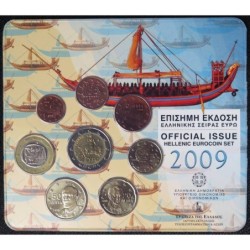 Grèce - Plaquette BU - 2009 - 1 cent à 2 euros