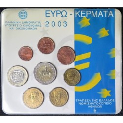 Grèce - Plaquette BU - 2003 - 1 cent à 2 euros