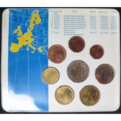 Grèce - Plaquette BU - 2003 - 1 cent à 2 euros