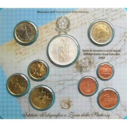 Italie - Coffret BU - 2003 - 1 cent à 2 euros + 5 euros