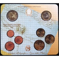 Italie - Plaquette BU - 2007 - 1 cent à 2 euros