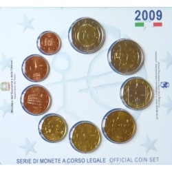 Italie - Coffret BU - 2009 - 1 cent à 2 euros + 2 euros commémo.