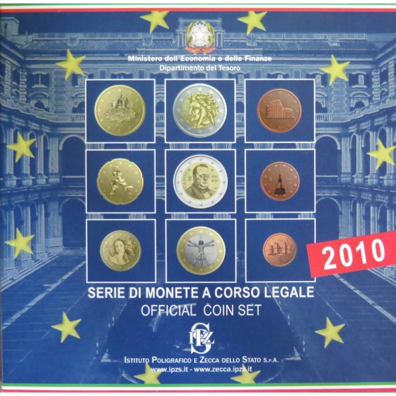 Italie - Coffret BU - 2010 - 1 cent à 2 euros + 2 euros commémo.