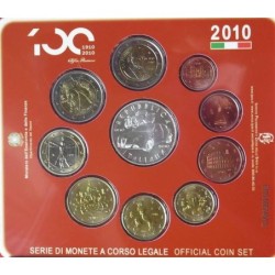 Italie - Coffret BU - 2010 - 1 cent à 2 euros + 2 euros commémo. + 5 euros