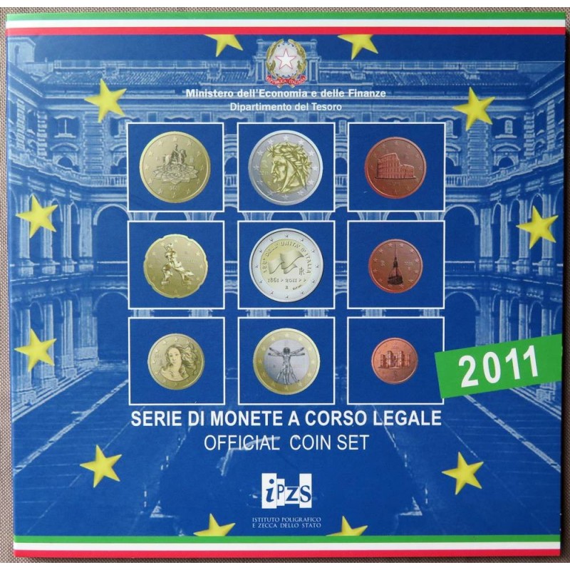 Italie - Coffret BU - 2011 - 1 cent à 2 euros + 2 euros commémo.