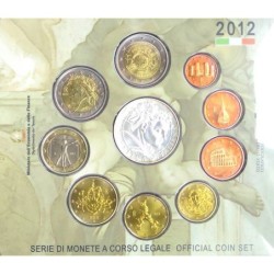 Italie - Coffret BU - 2012 - 1 cent à 2 euros + 2 euros commémo. + 5 euros