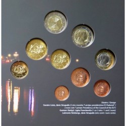 Lettonie - Coffret BU - 2015 - 1 cent à 2 euros + 2 euros commémo.