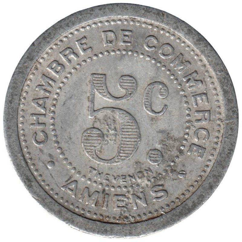 AMIENS - 1.3 - Monnaie de nécessité - 5 centimes 1921 - TB+ AMIENS - 1.3 - Monnaie de nécessité - 5 centimes 1921 - TB+