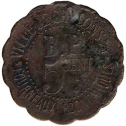 CHALONS SUR MARNE - 1.1 - Monnaie de nécessité - 5 centimes - TB