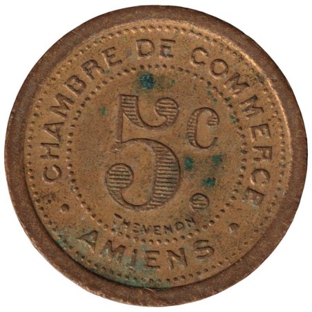 AMIENS - 1.11 - Monnaie de nécessité - 5 centimes 1921 - Essai - TTB AMIENS - 1.11 - Monnaie de nécessité - 5 centimes 1921 - Essai - TTB