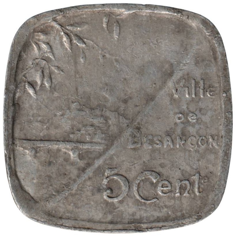 BESANCON - 1.1 - Monnaie de nécessité - 5 centimes 1917 - B+ BESANCON - 1.1 - Monnaie de nécessité - 5 centimes 1917 - B+