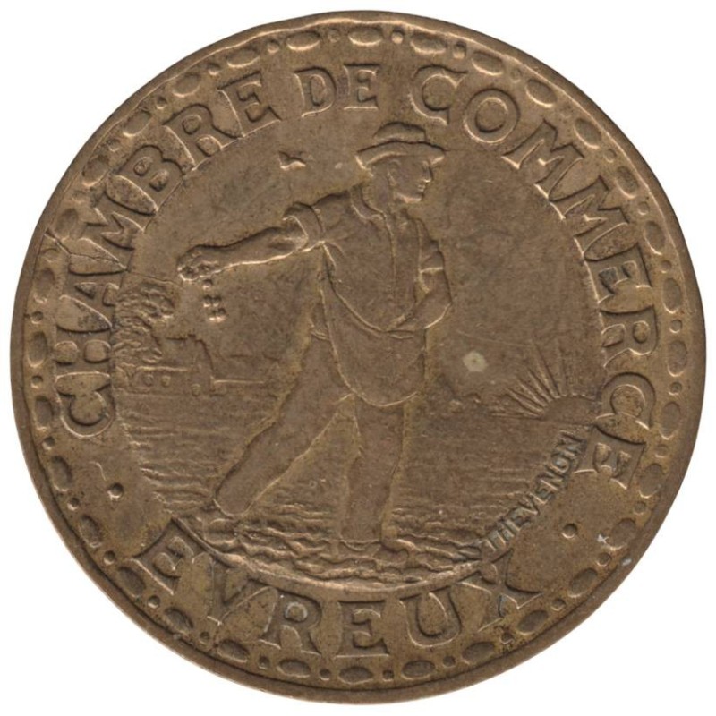 EVREUX - 1.4 - Monnaie de nécessité - 1 franc 1922 - TB+ EVREUX - 1.4 - Monnaie de nécessité - 1 franc 1922 - TB+