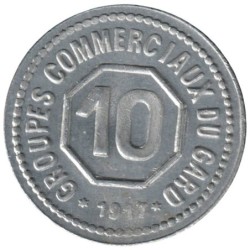 GARD - 1.1 - Monnaie de nécessité - 10 centimes 1917 - SUP-