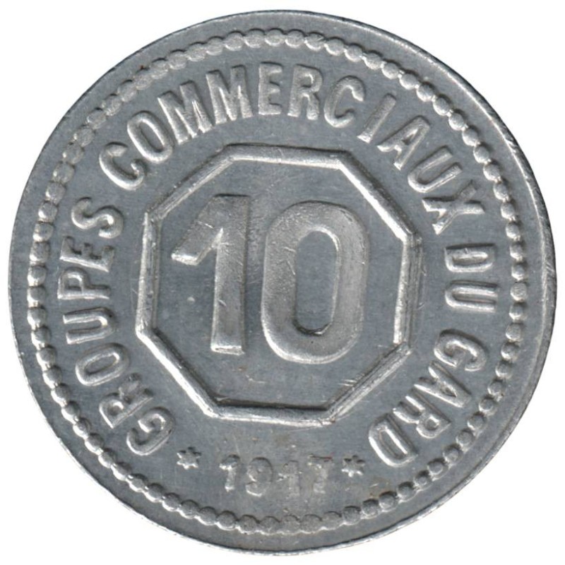 GARD - 1.1 - Monnaie de nécessité - 10 centimes 1917 - SUP- GARD - 1.1 - Monnaie de nécessité - 10 centimes 1917 - SUP-