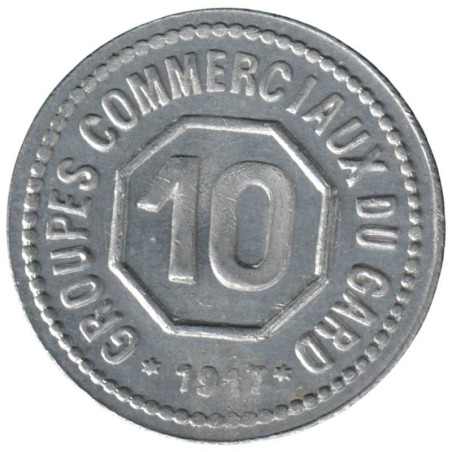 GARD - 1.1 - Monnaie de nécessité - 10 centimes 1917 - SUP-