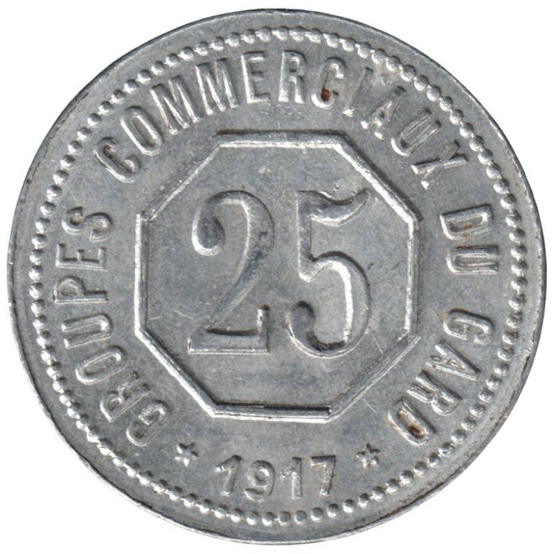 GARD - 1.2 - Monnaie de nécessité - 25 centimes 1917 - SUP- GARD - 1.2 - Monnaie de nécessité - 25 centimes 1917 - SUP-