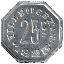 GEX - 1.3 - Monnaie de nécessité - 25 centimes 1923 - SUP
