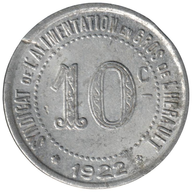HERAULT - 3.6 - Monnaie de nécessité - 10 centimes 1922 - TB- HERAULT - 3.6 - Monnaie de nécessité - 10 centimes 1922 - TB-