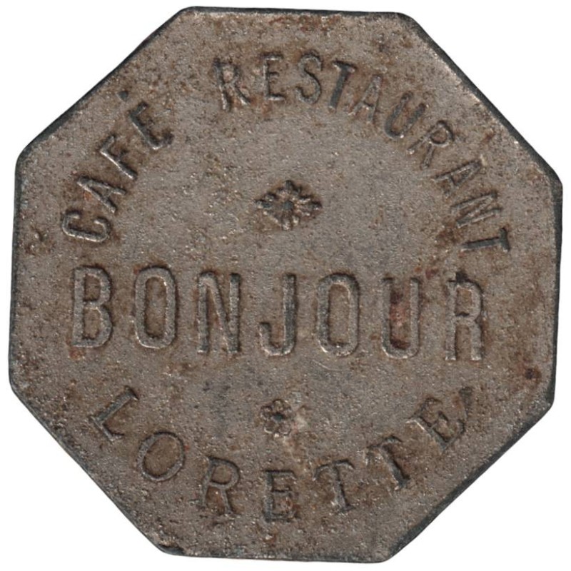 LORETTE - 2.1 - Monnaie de nécessité - Café Restaurant Bonjour - 12 1/2 cent - TB LORETTE - 2.1 - Monnaie de nécessité - Café Restaurant Bonjour - 12 1/2 cent - TB