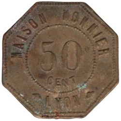 LYON - M02 - Monnaie de nécessité - Maison Monnier - 50 centimes - TB-