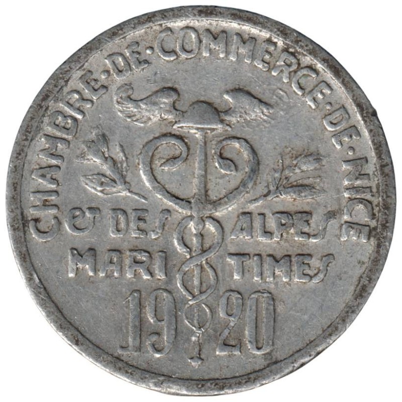 NICE - 1.1 - Monnaie de nécessité - 5 centimes 1920 - TB+