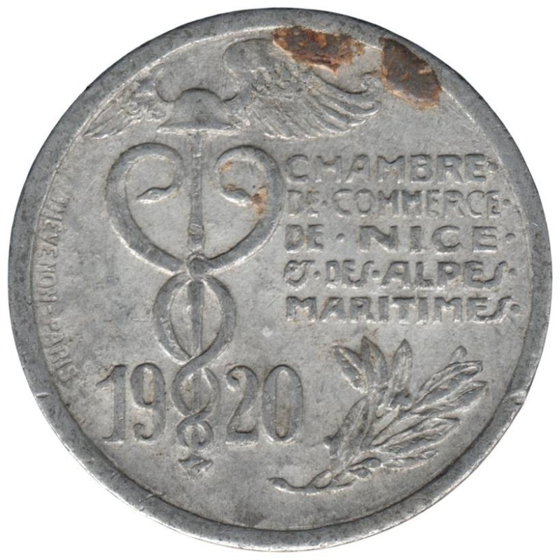 NICE - 1.2 - Monnaie de nécessité - 10 centimes 1920 - TB NICE - 1.2 - Monnaie de nécessité - 10 centimes 1920 - TB