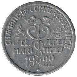 NICE - 1.3 - Monnaie de nécessité - 5 centimes 1922 - TTB+