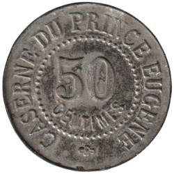 PARIS - C72 - Monnaie de nécessité - Caserne du Prince Eugène - 50 centimes - TTB-